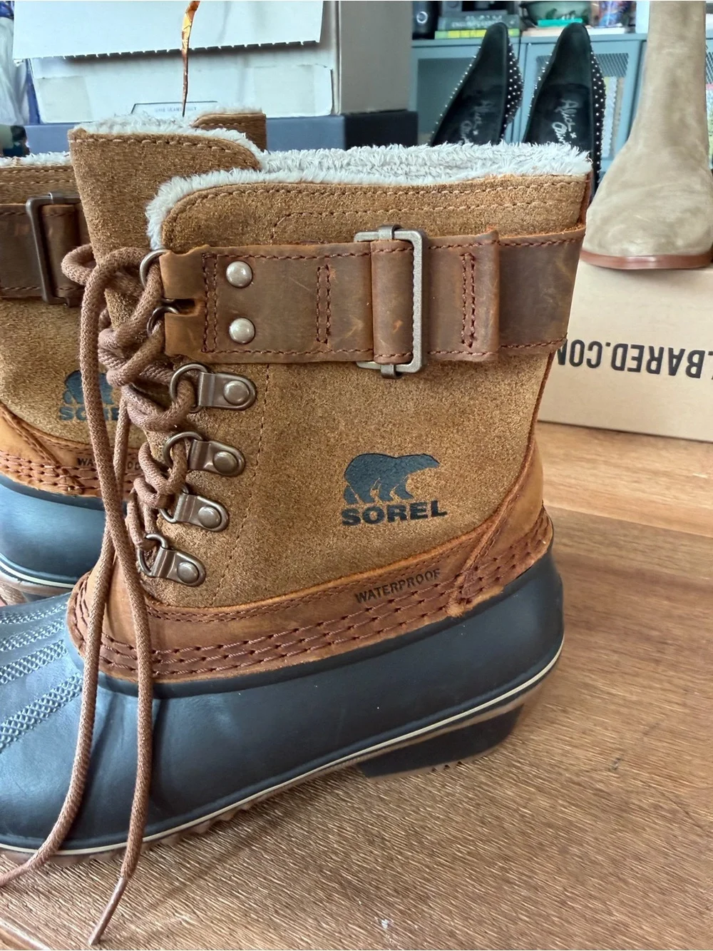 Sorel Brown and Black Waterproof Lace-Up Winter Boot
